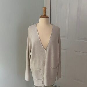 Elegant Beige V-Neck Cardigan